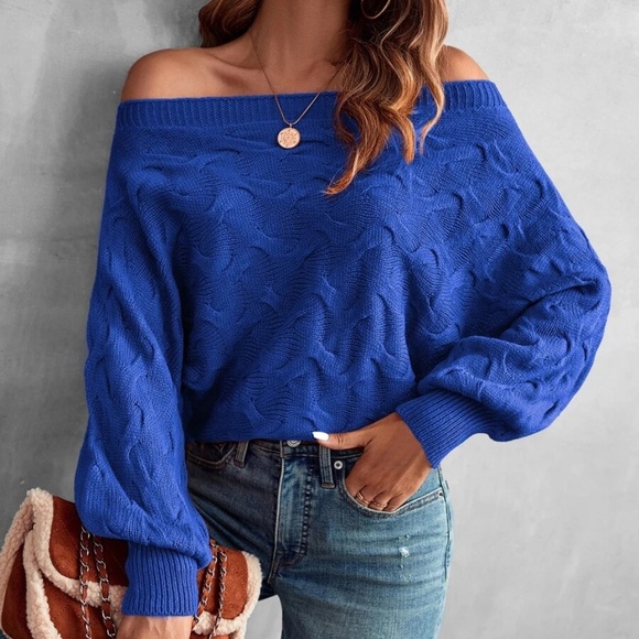 Cozy Off Shoulder Knit Sweater Top - Picture 7 of 16